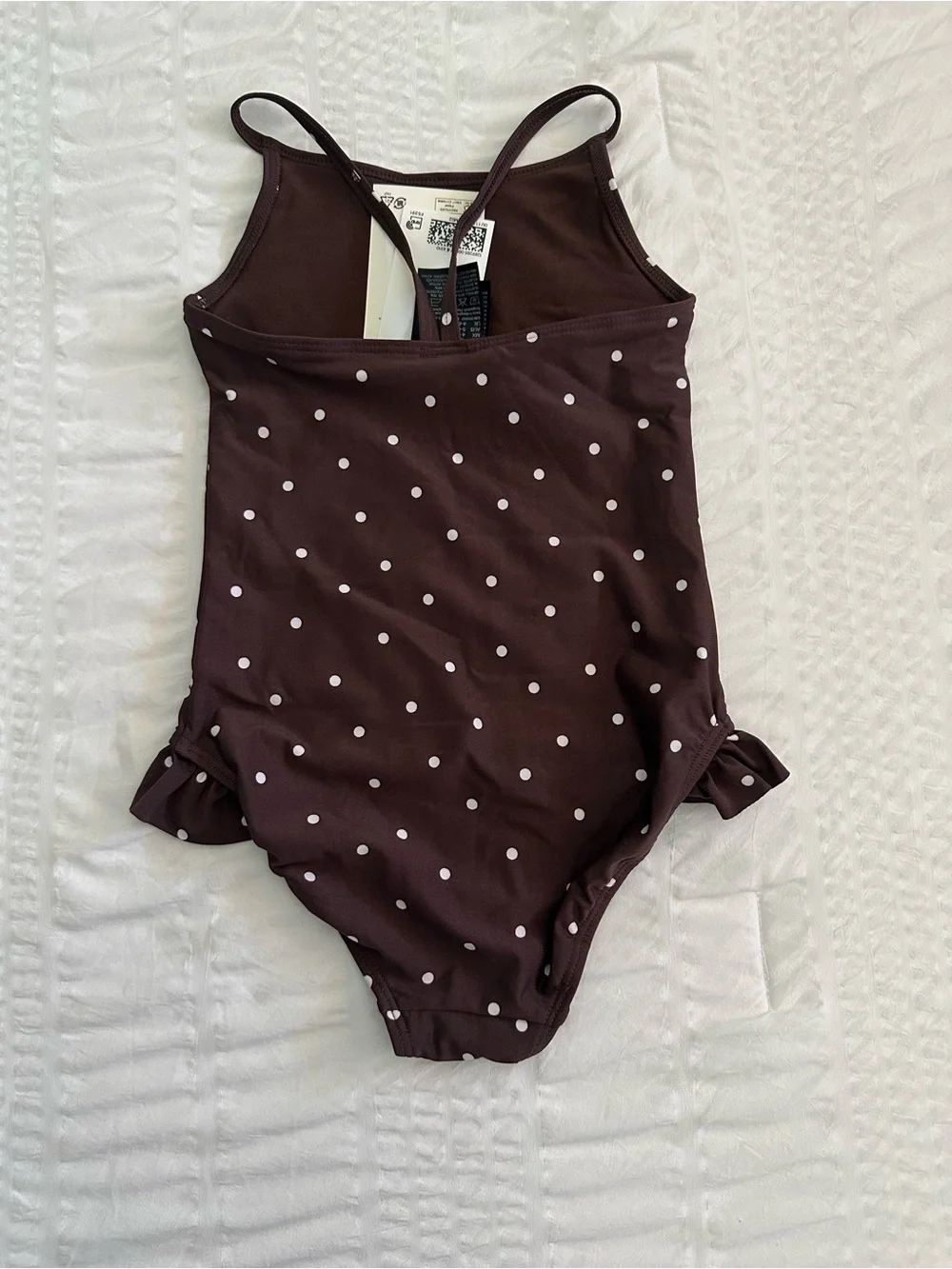 H&M Brown Polka Dot Ruffle One-Piece Swimsuit Size 5T/6